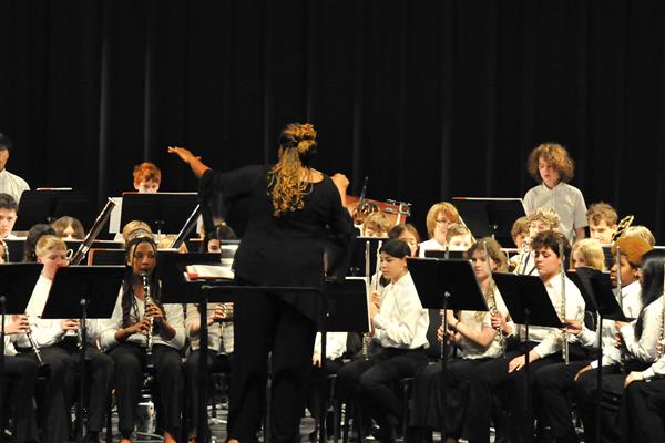 Students performing at the 2023-2024 All County Band Concert